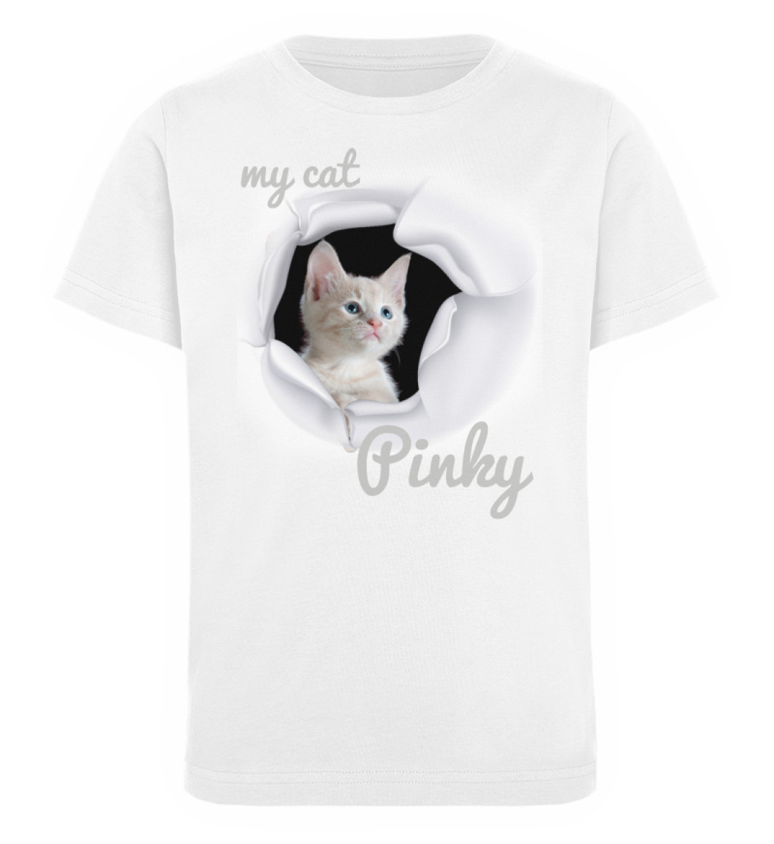 Shirt, "my cat Pinky", 100% BIO-Baumwolle! - Kinder Organic T-Shirt-3